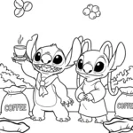 coloriage Stitch et Angel updated à imprimer pour enfant de 12 ans