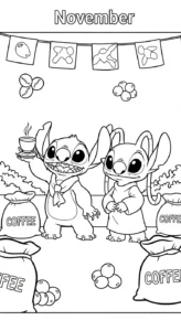 coloriage Stitch et Angel updated à imprimer pour enfant de 12 ans
