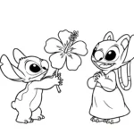 coloriage Stitch et Angel updated en ligne pour enfant