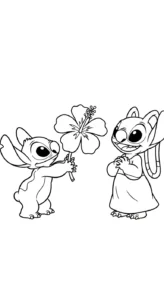 coloriage Stitch et Angel updated en ligne pour enfant
