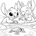coloriage Stitch et Angel updated de pour enfants