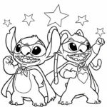 coloriage Stitch et Angel updated à imprimer pour enfant de 8 ans