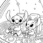 coloriage Stitch et Angel updated pour bebe a imprimer