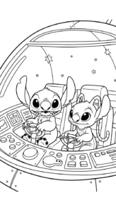 coloriage Stitch et Angel updated pour bebe a imprimer