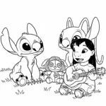 coloriage Stitch et Angel updated à imprimer pour enfant de 3 ans