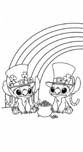 coloriage Stitch et Angel updated à imprimer gratuitement