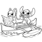 coloriage Stitch et Angel updated gratuit