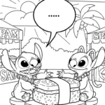coloriage Stitch et Angel updated et découpage à imprimer