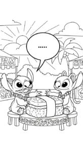 coloriage Stitch et Angel updated et découpage à imprimer