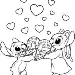 coloriage Stitch et Angel updated et découpage à imprimer