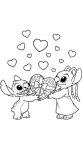 coloriage Stitch et Angel updated et découpage à imprimer