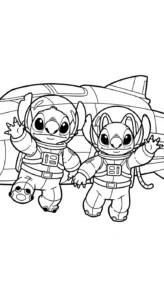 coloriage Stitch et Angel updated et apprentissage