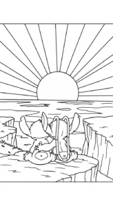 imprimer coloriage Stitch et Angel updated pour enfant