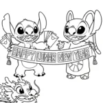 coloriage Stitch et Angel updated à imprimer pour enfant de 10 ans