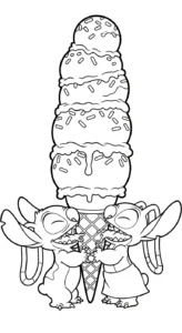 coloriage Stitch et Angel updated pour enfant à imprimer