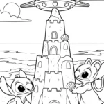 coloriage Stitch et Angel updated à imprimer pour enfant de 3 ans