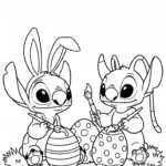 coloriage Stitch et Angel updated pour enfants a imprimer gratuit