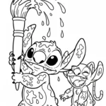 coloriage Stitch et Angel updated pour enfant de 5 ans
