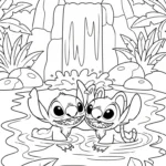 imprimer coloriage Stitch et Angel updated gratuit