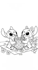 coloriage Stitch et Angel updated en ligne