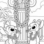 coloriage Stitch et Angel updated pour enfant à imprimer