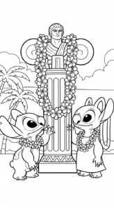 coloriage Stitch et Angel updated pour enfant à imprimer