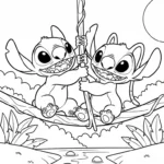 coloriage Stitch et Angel updated à imprimer pour enfant de 6 ans