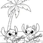 coloriage Stitch et Angel updated et decoupage a imprimer gratuit