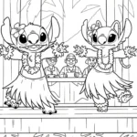 coloriage Stitch et Angel updated à imprimer pour enfant de 8 ans