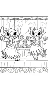 coloriage Stitch et Angel updated à imprimer pour enfant de 8 ans
