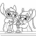 coloriage Stitch et Angel updated gratuit à imprimer