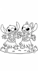 coloriage Stitch et Angel updated a colorier en ligne