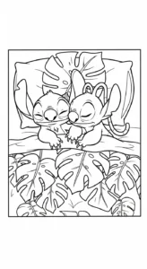 coloriage Stitch et Angel updated pour enfant a imprimer gratuit