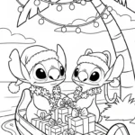 coloriage Stitch et Angel updated pour enfant à imprimer