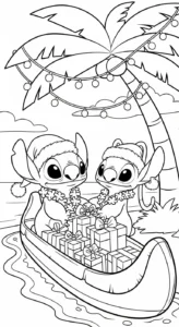 coloriage Stitch et Angel updated pour enfant à imprimer
