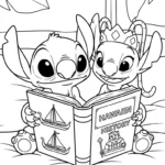 coloriage Stitch et Angel updated et dessins