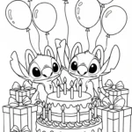 coloriage Stitch et Angel updated de pour enfants