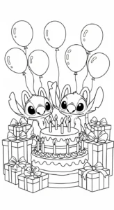 coloriage Stitch et Angel updated de pour enfants