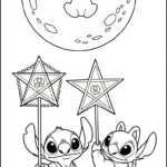 coloriage Stitch et Angel updated pour enfant de 6 ans
