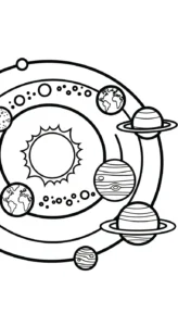 coloriage Système Solaire pour bebe a imprimer