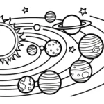 coloriage Système Solaire pour enfants à imprimer