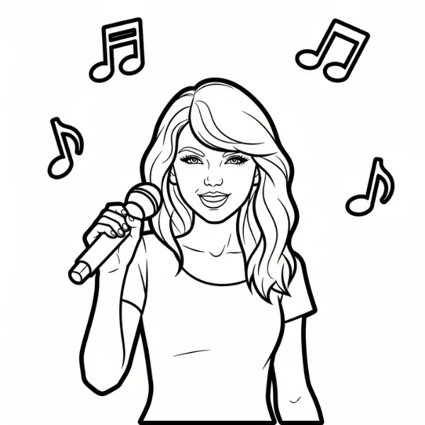 Tranh tô màu Taylor Swift