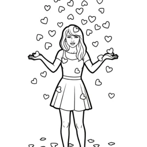 coloriage Taylor Swift pour enfant de 6 ans