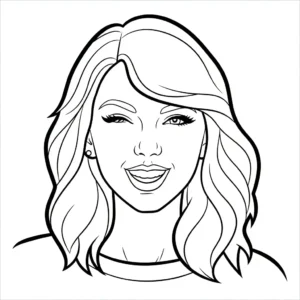 coloriage Taylor Swift pour enfants a imprimer gratuit