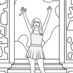 coloriage Taylor Swift à imprimer pour enfant de 6 ans