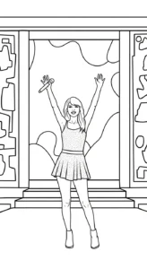 coloriage Taylor Swift à imprimer pour enfant de 6 ans