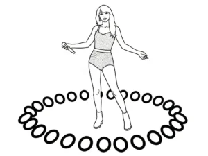 coloriage Taylor Swift à imprimer pour enfant de 2 ans