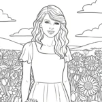 coloriage Taylor Swift pour enfant de 2 ans
