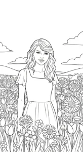 coloriage Taylor Swift pour enfant de 2 ans