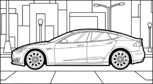 imprimer coloriage Tesla gratuit
